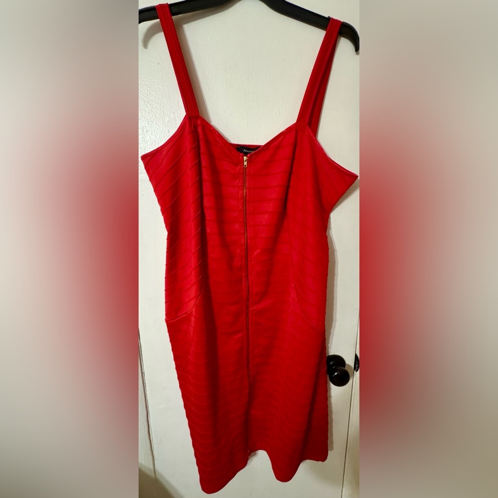 Red Ashley Stewart bodycon dress